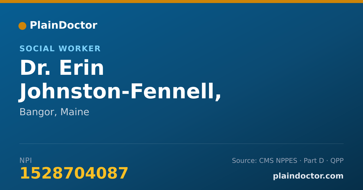 Shareable card for Erin Johnston-Fennell, LMSW-CC - Social Worker, Bangor, ME