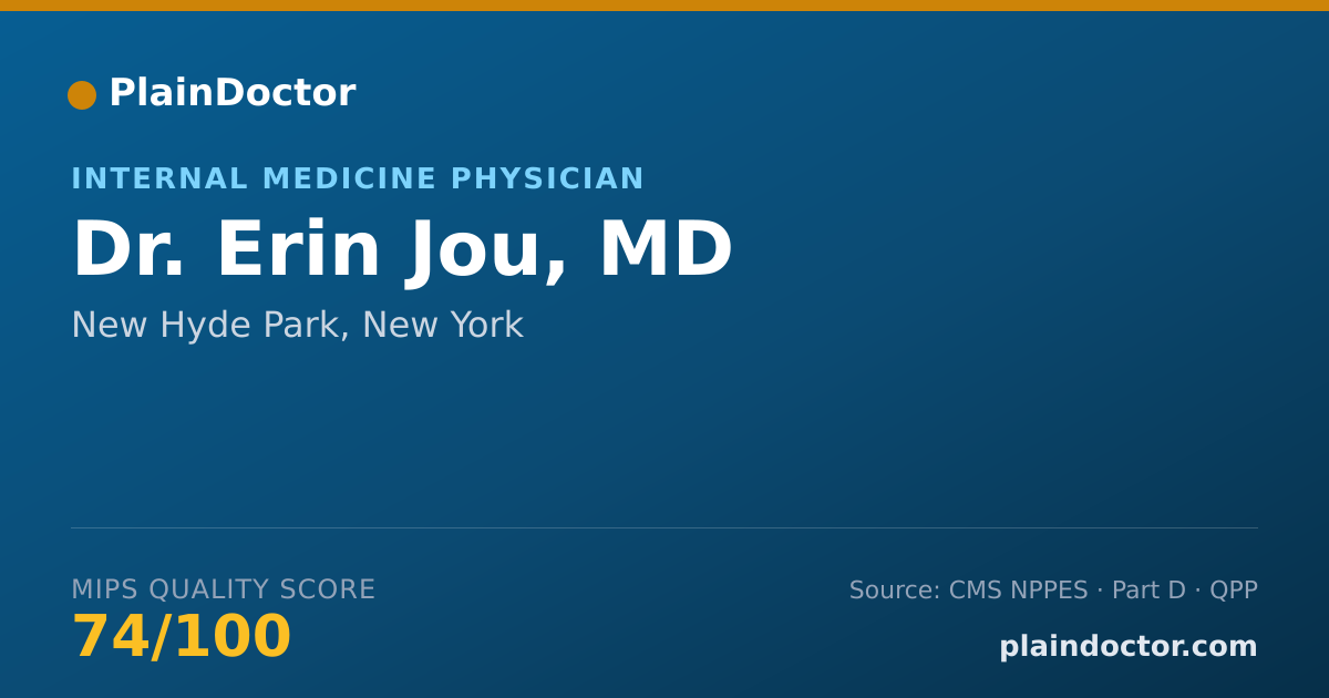 Shareable card for Erin Jou, MD - Internal Medicine Physician, New Hyde Park, NY