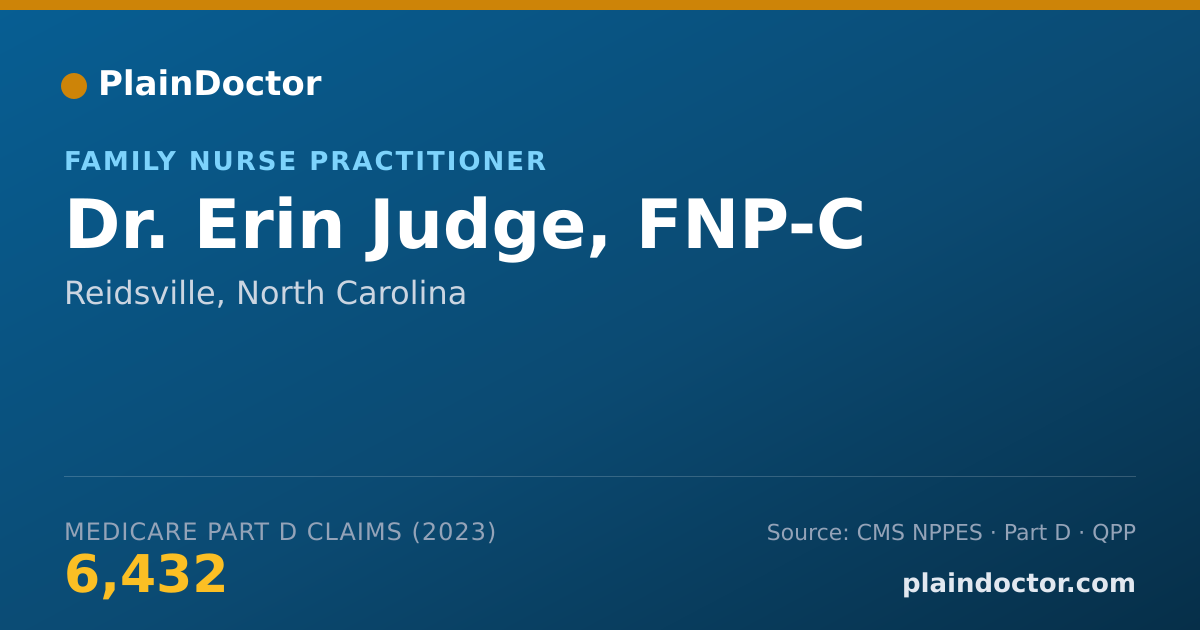 Shareable card for Erin Judge, FNP-C - Family Nurse Practitioner, Reidsville, NC