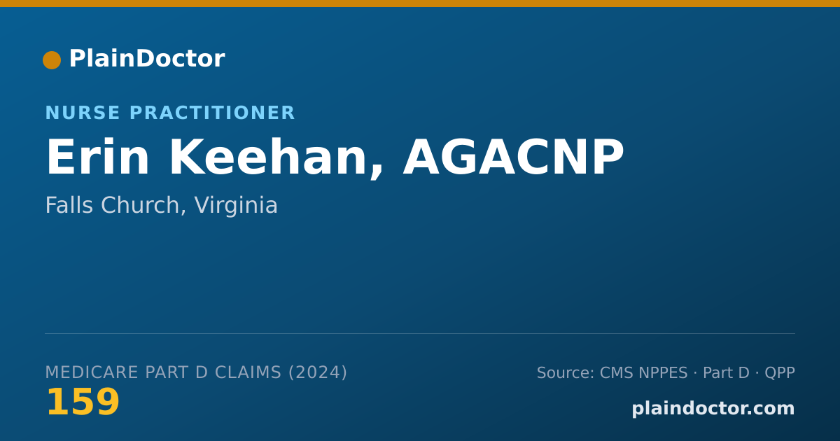 Shareable card for Erin Keehan, AGACNP - Acute Care Nurse Practitioner, Falls Church, VA