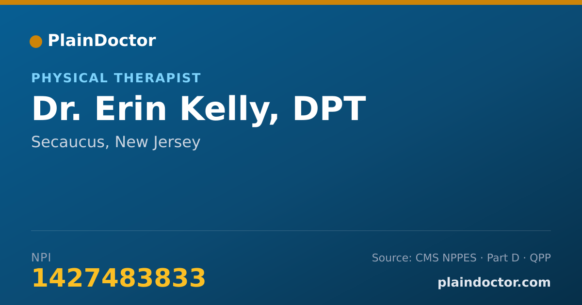 Shareable card for Erin Kelly, DPT - Physical Therapist, Secaucus, NJ