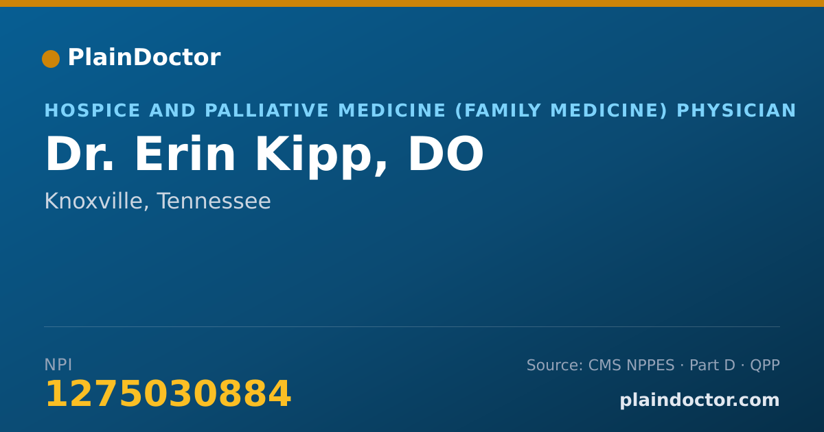 Shareable card for Erin Kipp, DO - Hospice and Palliative Medicine (Family Medicine) Physician, Knoxville, TN