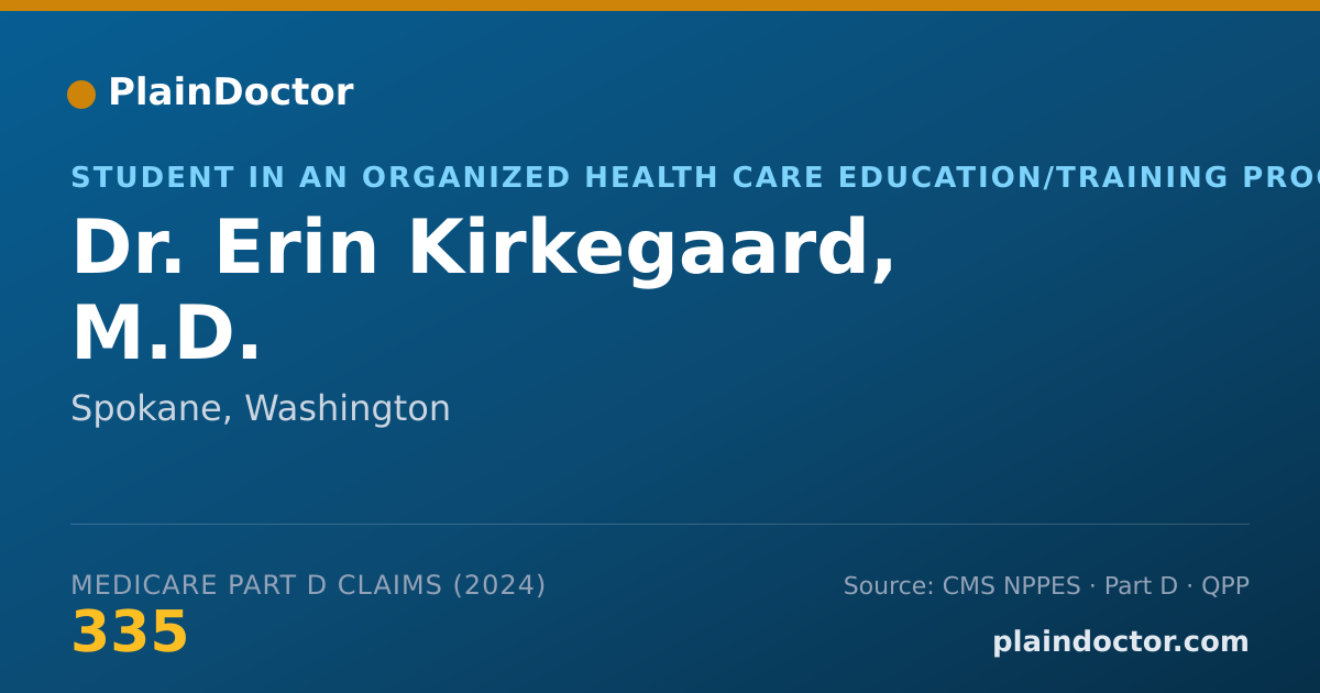 Shareable card for Erin Kirkegaard, M.D. - Student in an Organized Health Care Education/Training Program, Spokane, WA