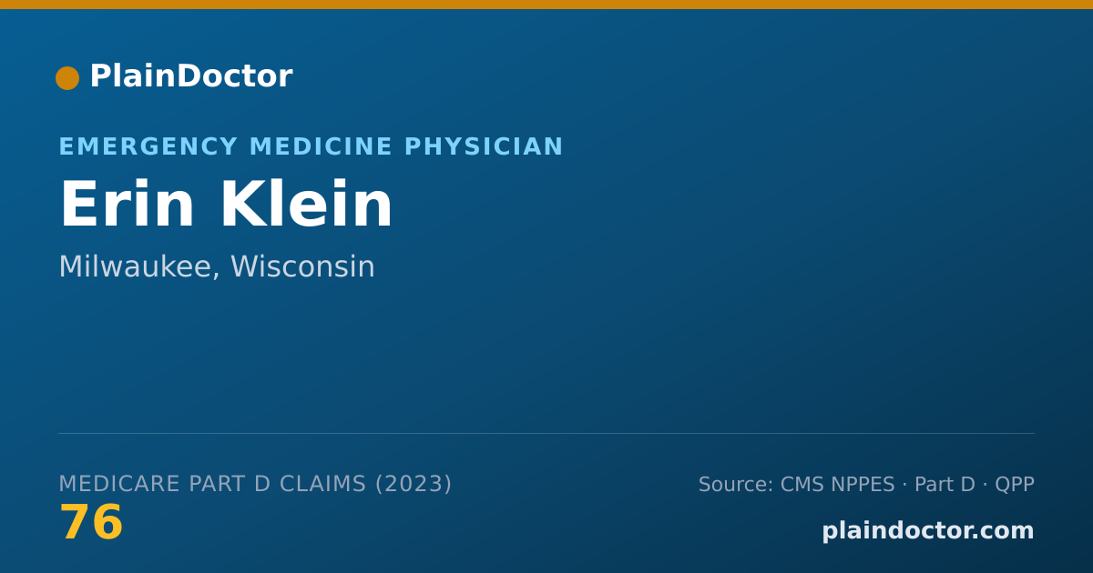 Shareable card for Erin Klein - Emergency Medicine Physician, Milwaukee, WI