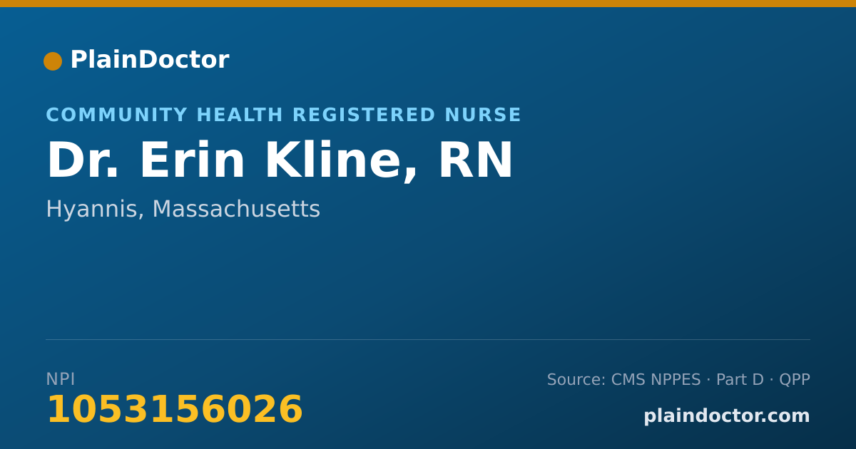 Shareable card for Erin Kline, RN - Community Health Registered Nurse, Hyannis, MA