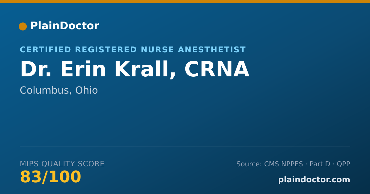 Shareable card for Erin Krall, CRNA - Certified Registered Nurse Anesthetist, Columbus, OH