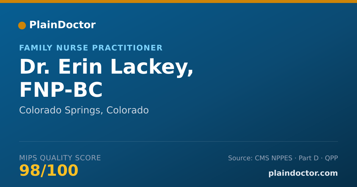 Shareable card for Erin Lackey, FNP-BC - Family Nurse Practitioner, Colorado Springs, CO
