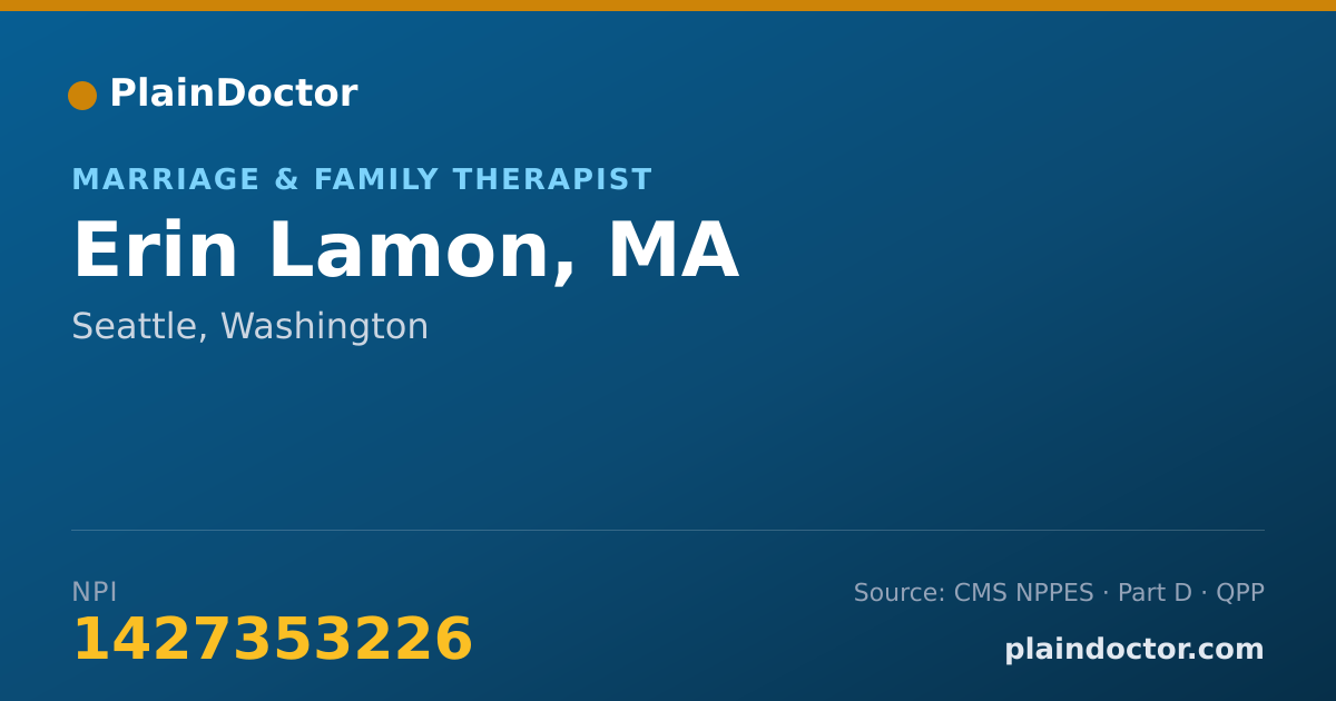 Shareable card for Erin Lamon, MA - Marriage & Family Therapist, Seattle, WA