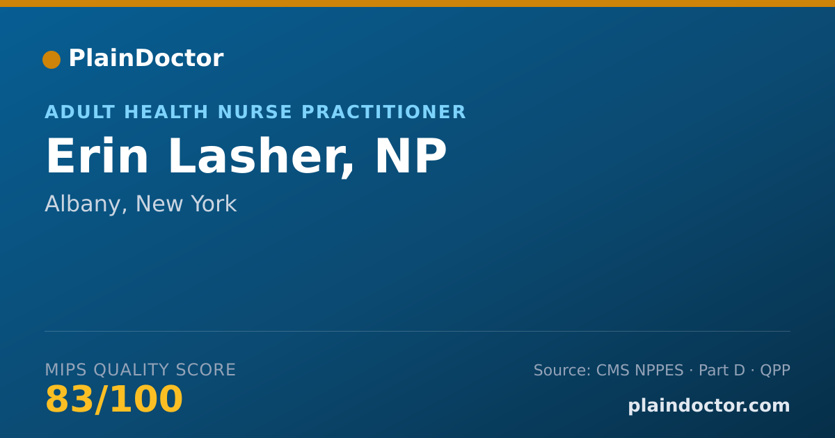 Shareable card for Erin Lasher, NP - Adult Health Nurse Practitioner, Albany, NY