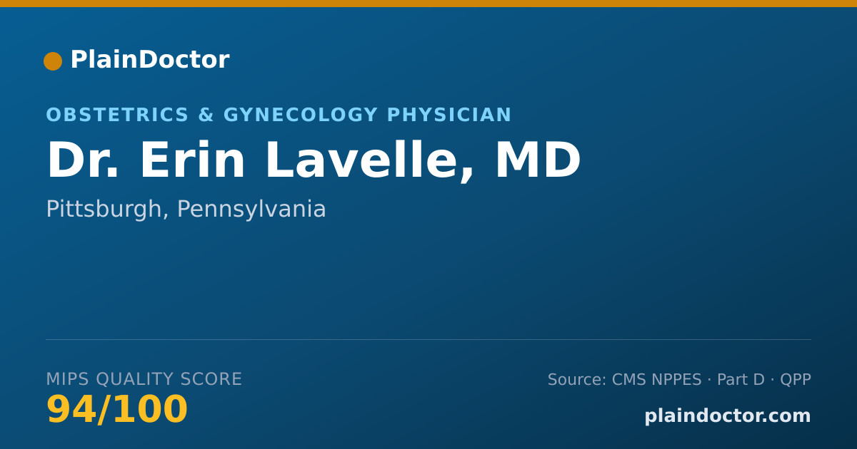 Shareable card for Erin Lavelle, MD - Obstetrics & Gynecology Physician, Pittsburgh, PA