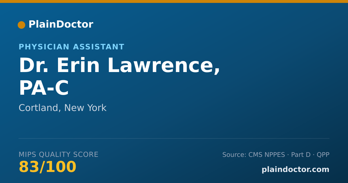 Shareable card for Erin Lawrence, PA-C - Physician Assistant, Cortland, NY