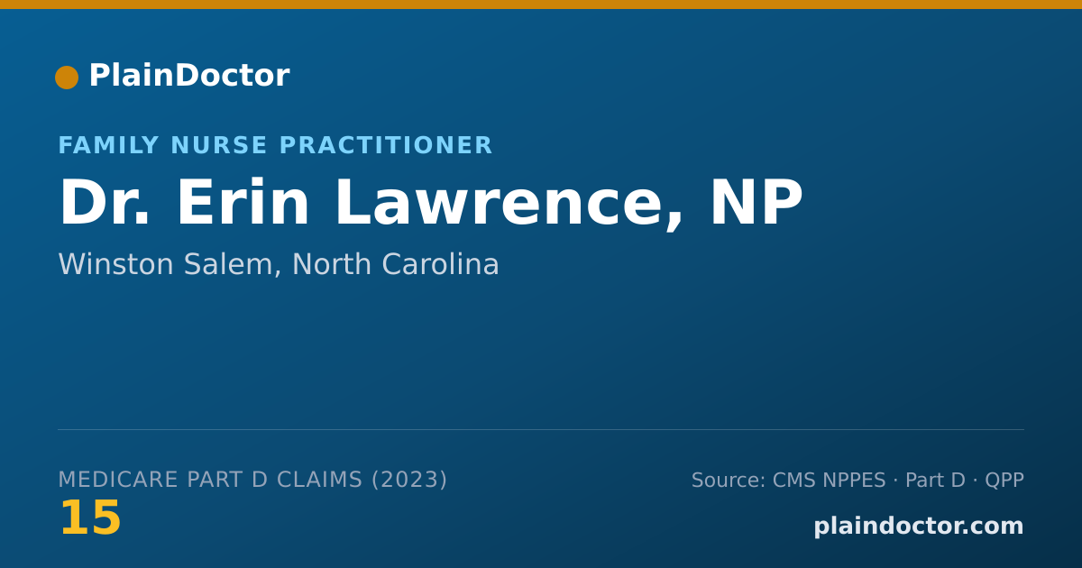 Shareable card for Erin Lawrence, NP - Family Nurse Practitioner, Winston Salem, NC