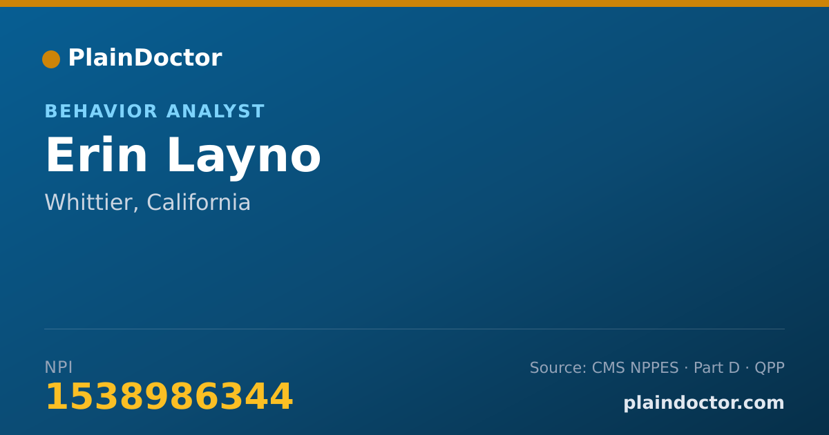 Shareable card for Erin Layno - Behavior Analyst, Whittier, CA