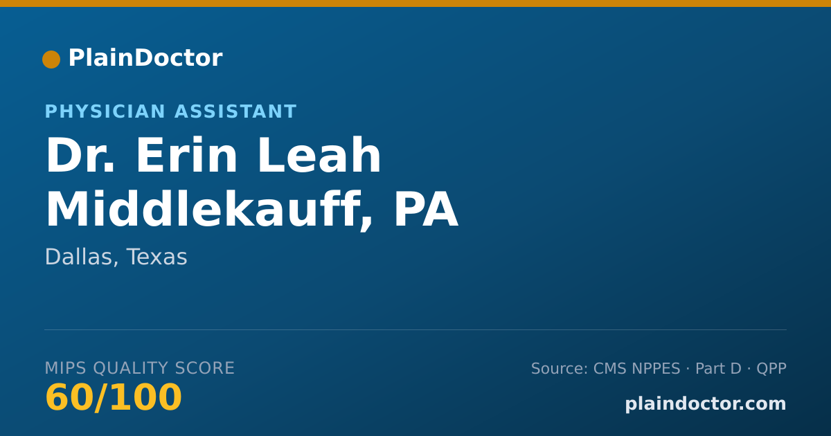 Shareable card for Erin Leah Middlekauff, PA - Physician Assistant, Dallas, TX