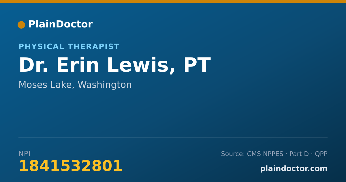 Shareable card for Erin Lewis, PT - Physical Therapist, Moses Lake, WA
