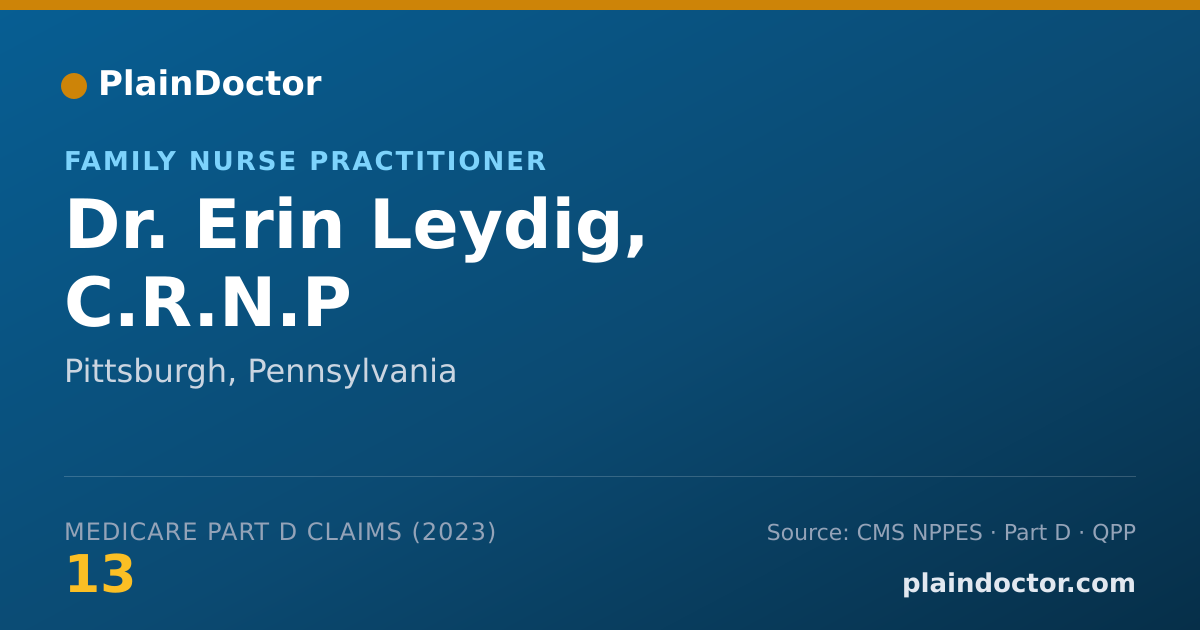 Shareable card for Erin Leydig, C.R.N.P - Family Nurse Practitioner, Pittsburgh, PA