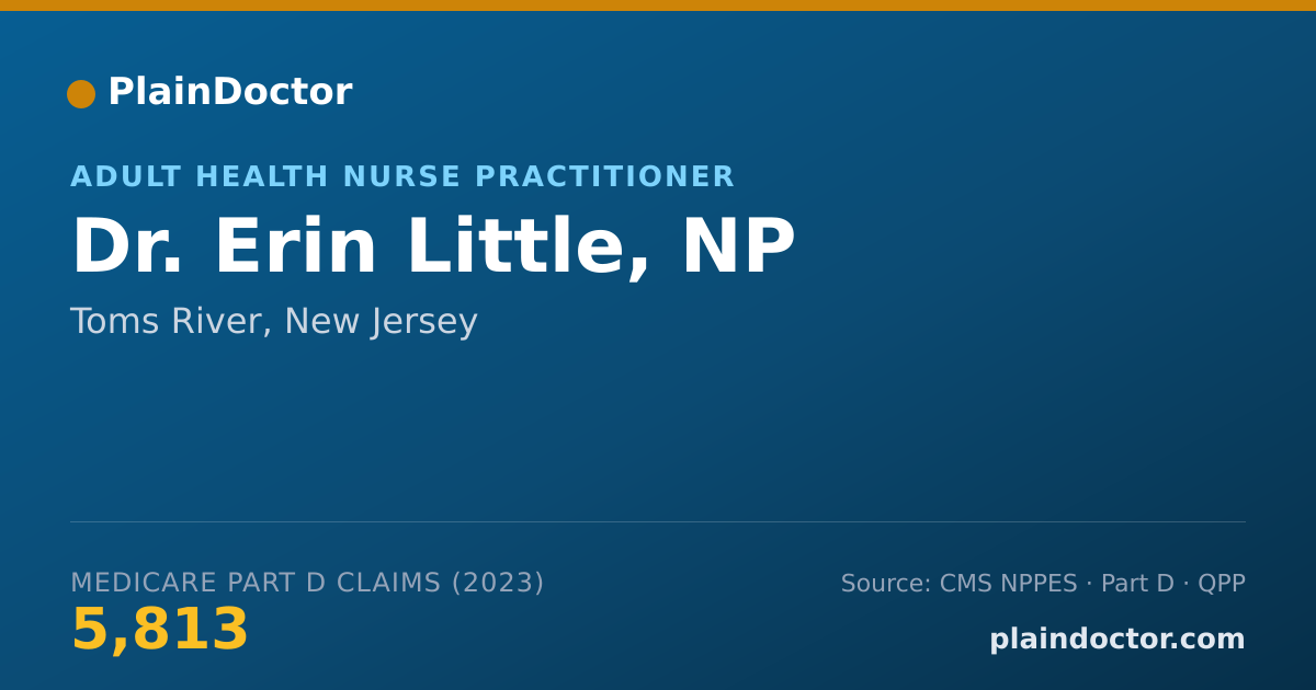 Shareable card for Erin Little, NP - Adult Health Nurse Practitioner, Toms River, NJ