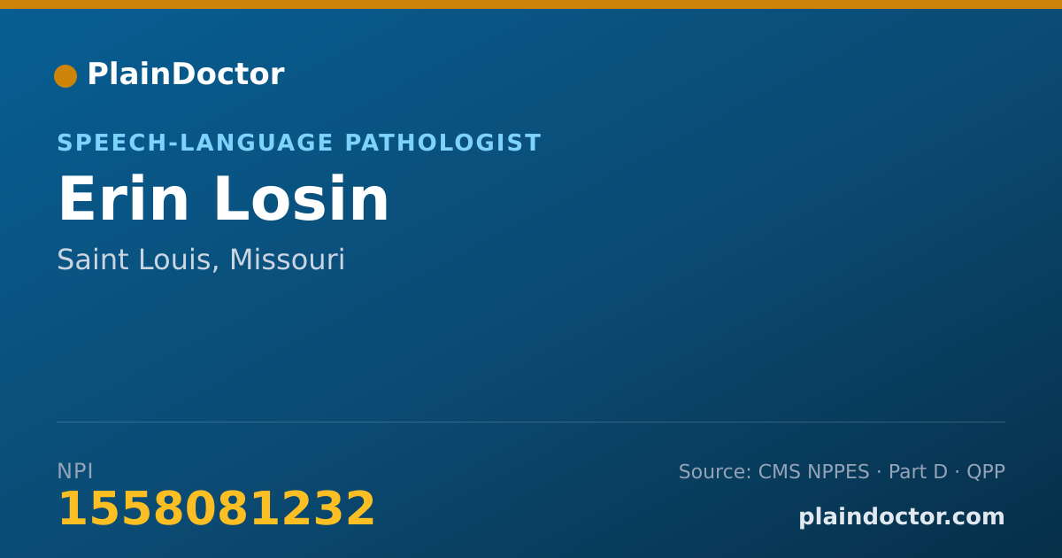 Shareable card for Erin Losin - Speech-Language Pathologist, Saint Louis, MO
