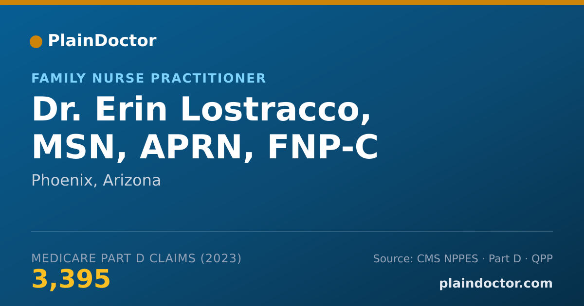 Shareable card for Erin Lostracco, MSN, APRN, FNP-C - Family Nurse Practitioner, Phoenix, AZ
