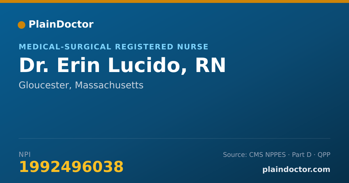 Shareable card for Erin Lucido, RN - Medical-Surgical Registered Nurse, Gloucester, MA