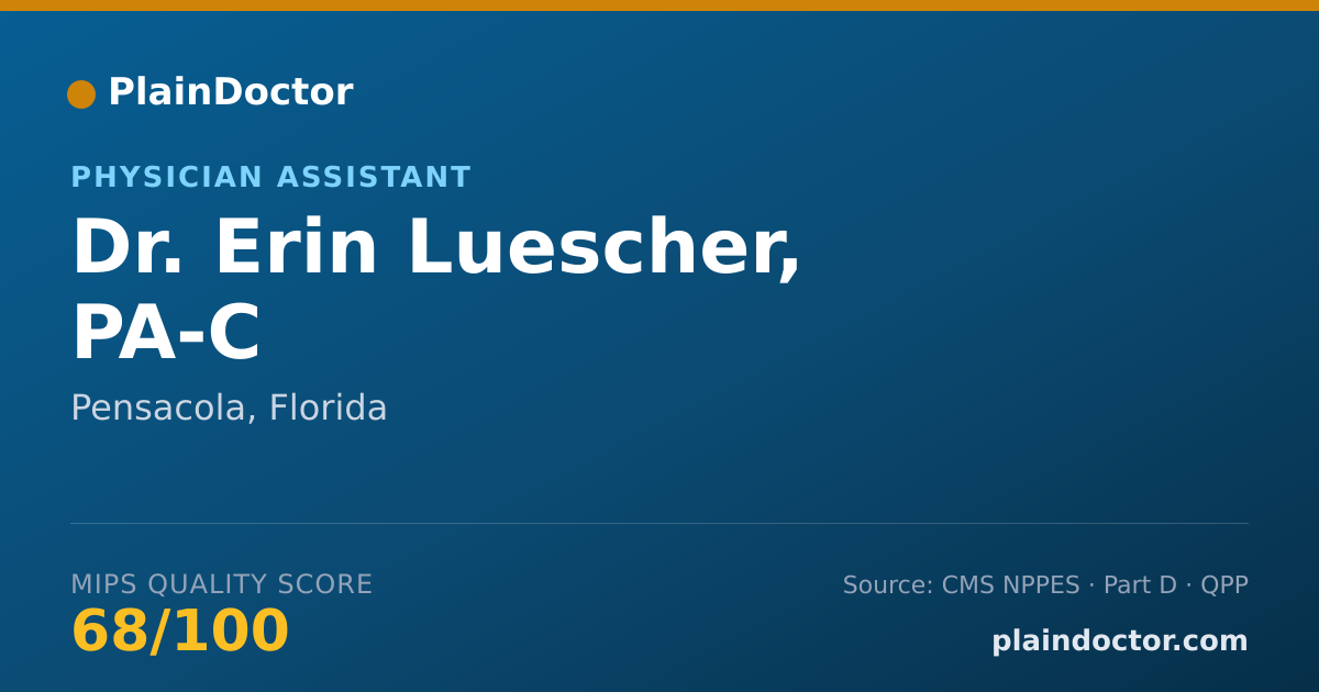 Shareable card for Erin Luescher, PA-C - Physician Assistant, Pensacola, FL