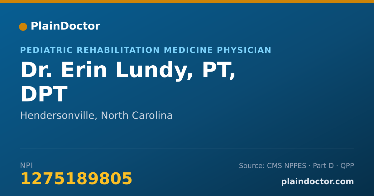 Shareable card for Erin Lundy, PT, DPT - Pediatric Rehabilitation Medicine Physician, Hendersonville, NC