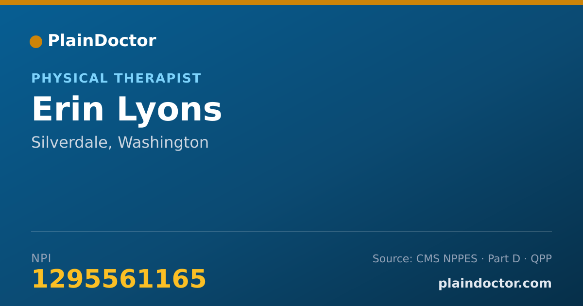 Shareable card for Erin Lyons - Physical Therapist, Silverdale, WA