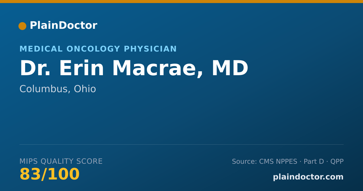 Shareable card for Erin Macrae, MD - Medical Oncology Physician, Columbus, OH