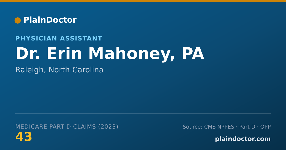 Shareable card for Erin Mahoney, PA - Physician Assistant, Raleigh, NC