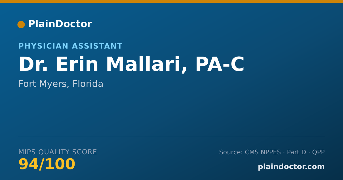 Shareable card for Erin Mallari, PA-C - Physician Assistant, Fort Myers, FL