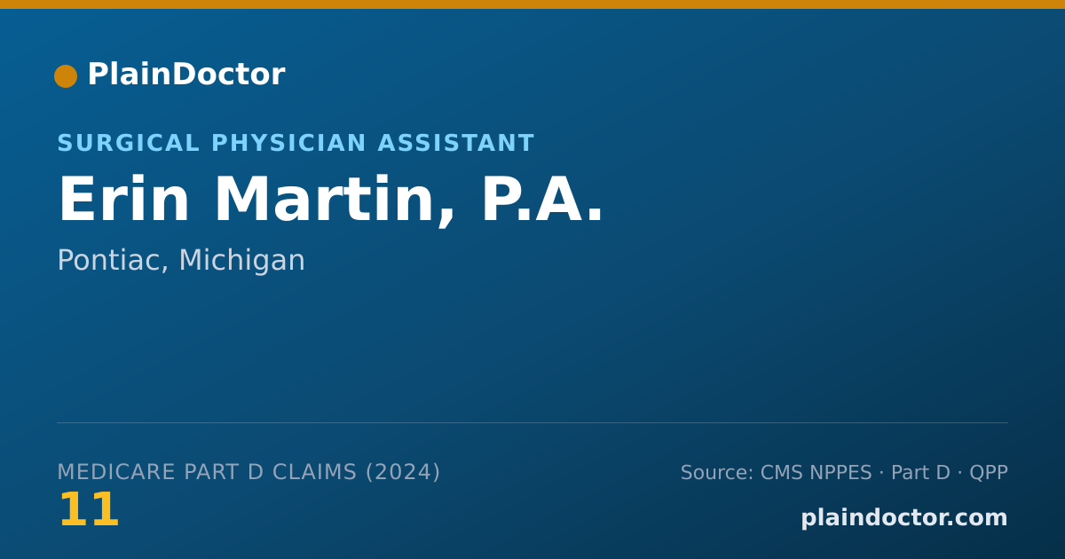 Shareable card for Erin Martin, P.A. - Surgical Physician Assistant, Pontiac, MI