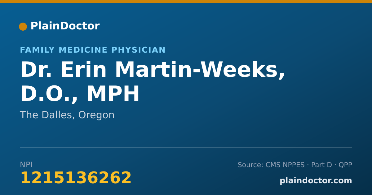 Shareable card for Erin Martin-Weeks, D.O., MPH - Family Medicine Physician, The Dalles, OR