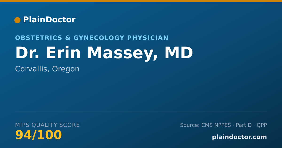 Shareable card for Erin Massey, MD - Obstetrics & Gynecology Physician, Corvallis, OR