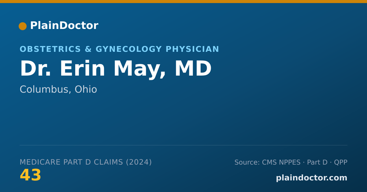 Shareable card for Erin May, MD - Obstetrics & Gynecology Physician, Columbus, OH