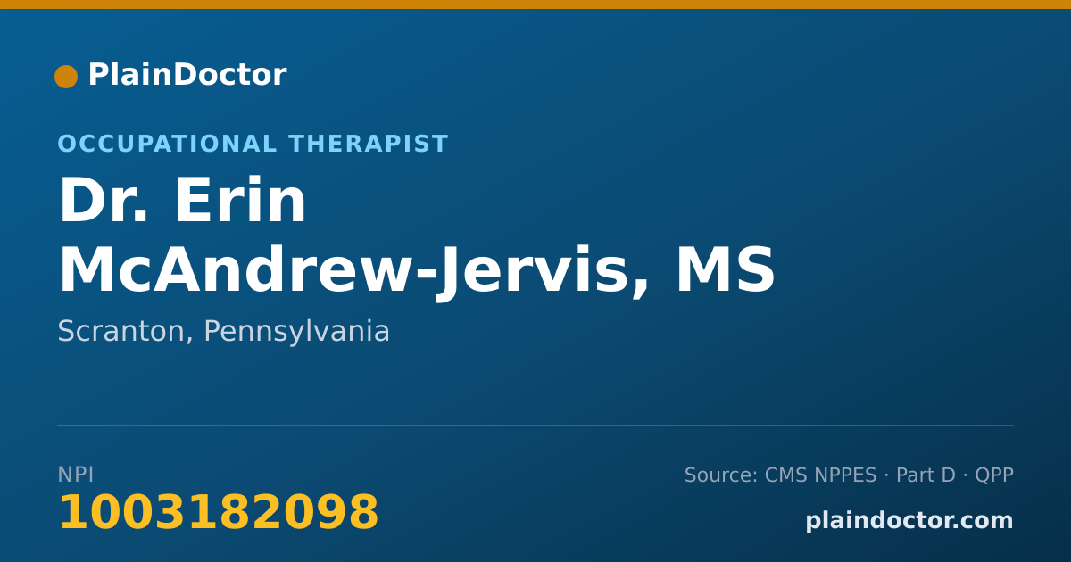 Shareable card for Erin McAndrew-Jervis, MS OTR/L - Occupational Therapist, Scranton, PA