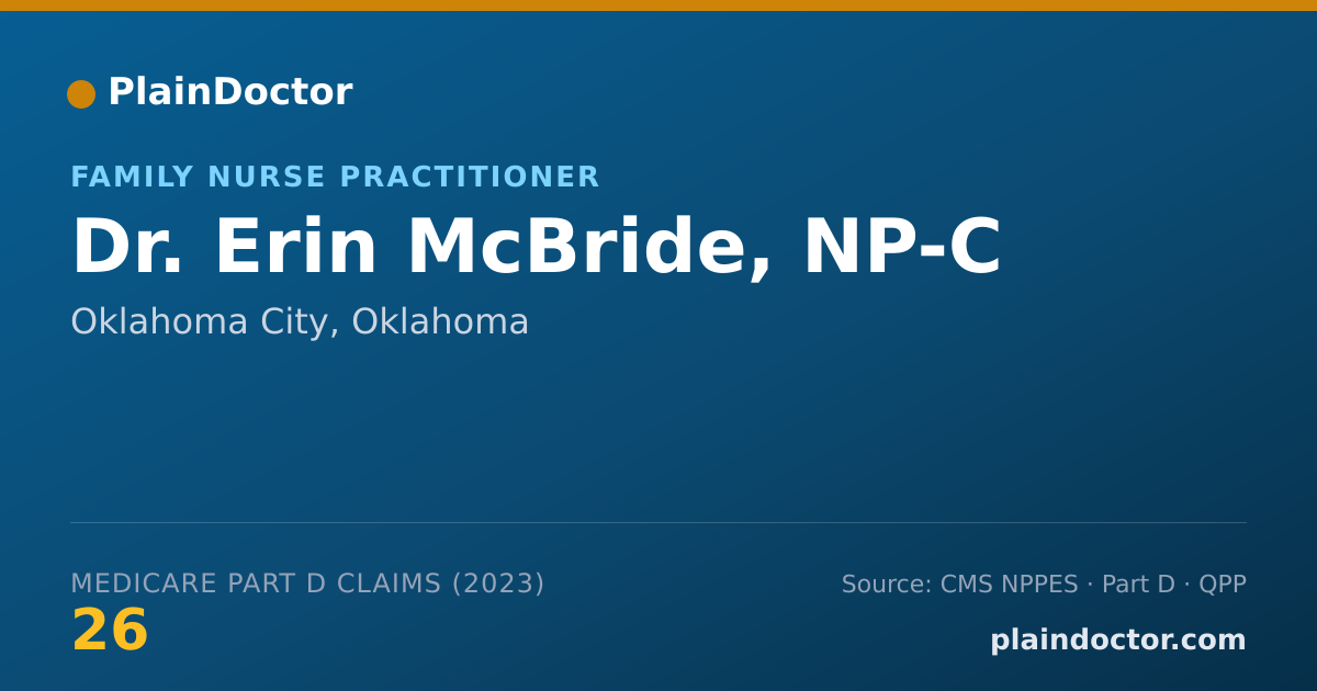 Shareable card for Erin McBride, NP-C - Family Nurse Practitioner, Oklahoma City, OK