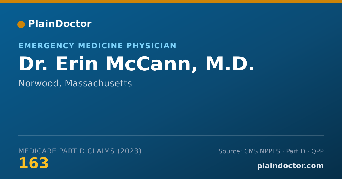 Shareable card for Erin McCann, M.D. - Emergency Medicine Physician, Norwood, MA
