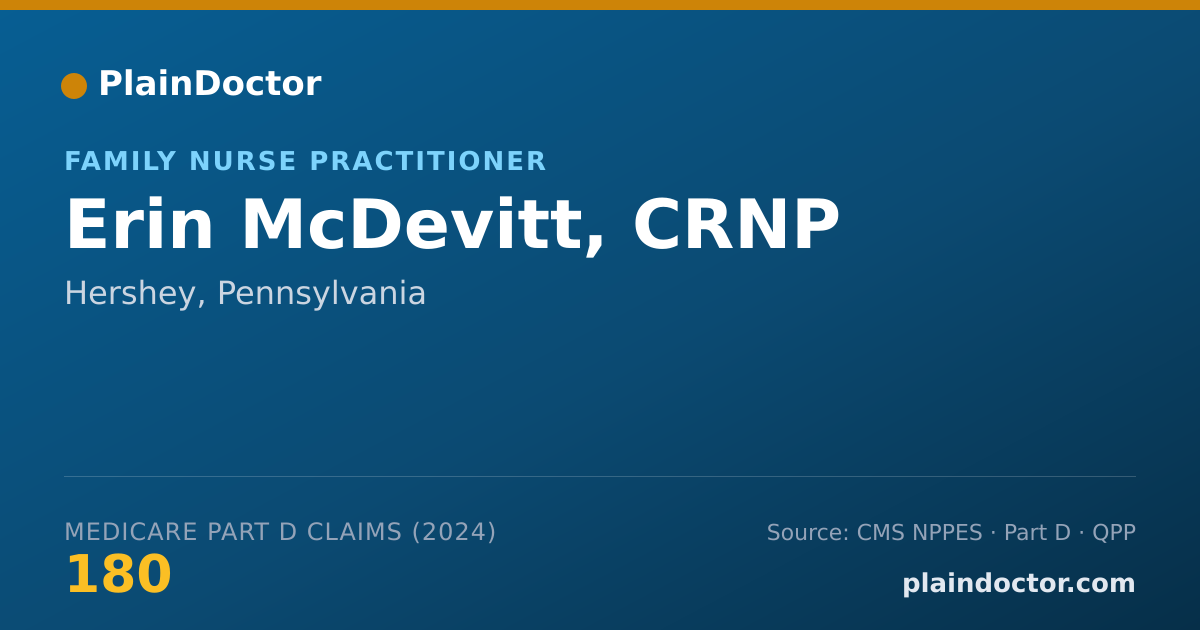 Shareable card for Erin McDevitt, CRNP - Family Nurse Practitioner, Hershey, PA