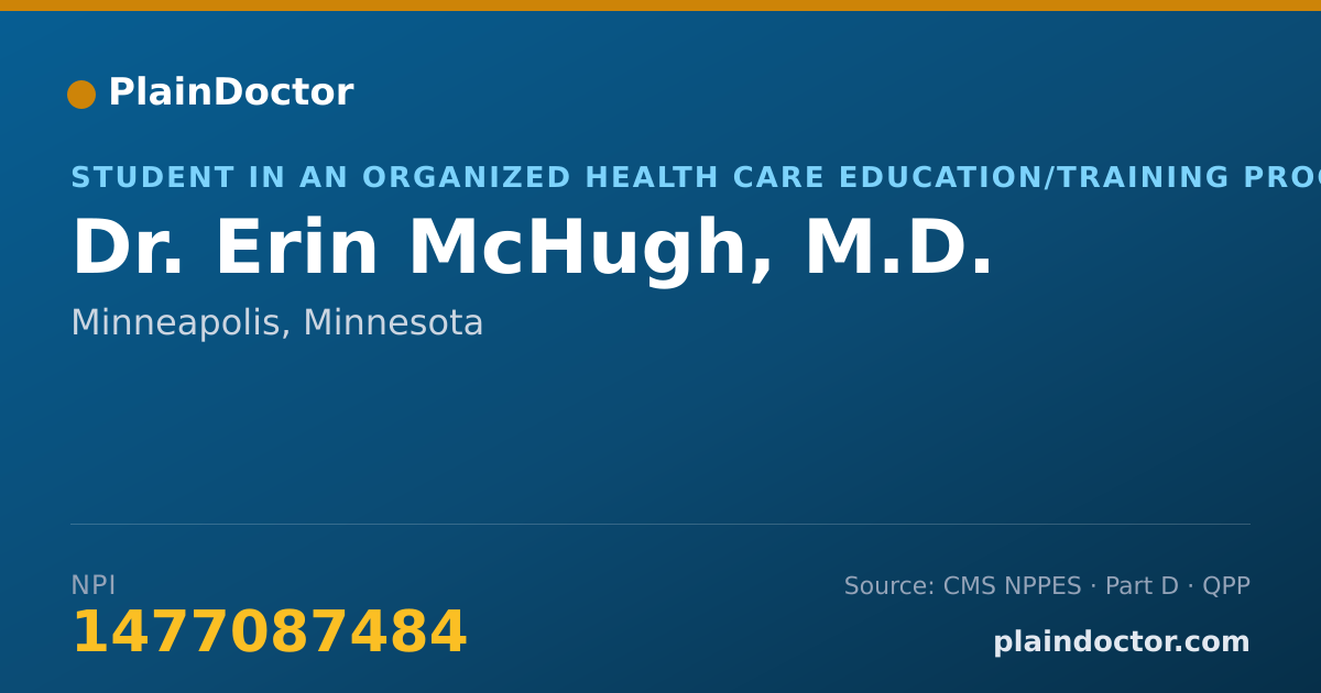 Shareable card for Erin McHugh, M.D. - Student in an Organized Health Care Education/Training Program, Minneapolis, MN