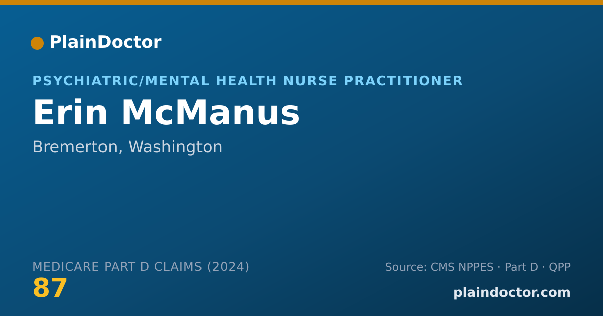 Shareable card for Erin McManus - Psychiatric/Mental Health Nurse Practitioner, Bremerton, WA