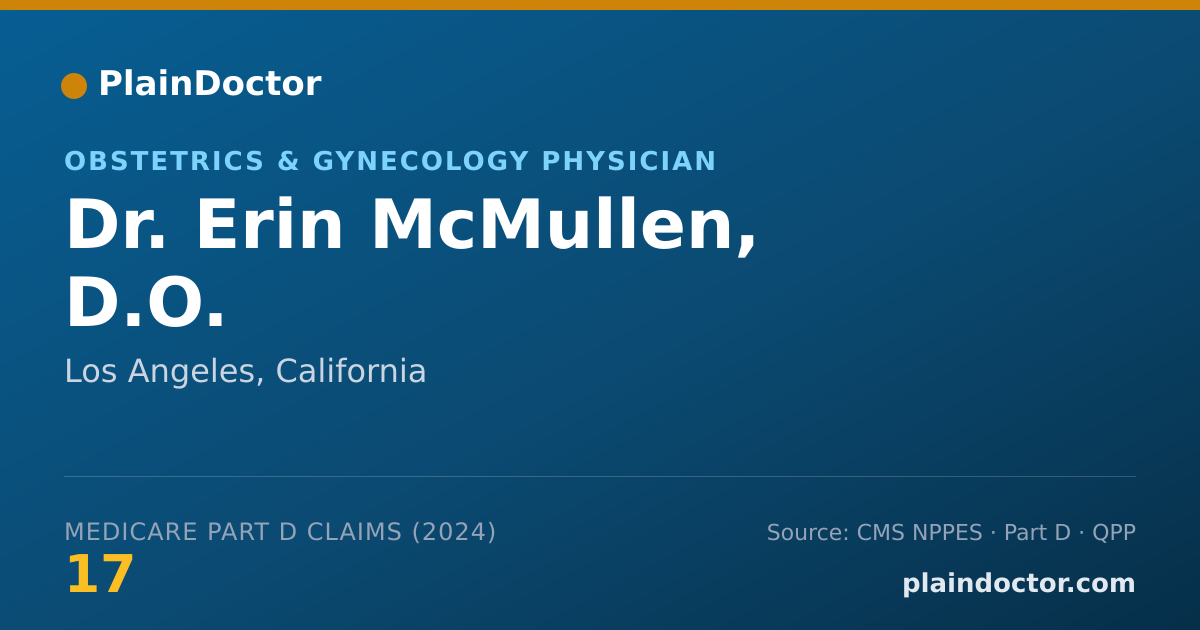 Shareable card for Erin McMullen, D.O. - Obstetrics & Gynecology Physician, Los Angeles, CA