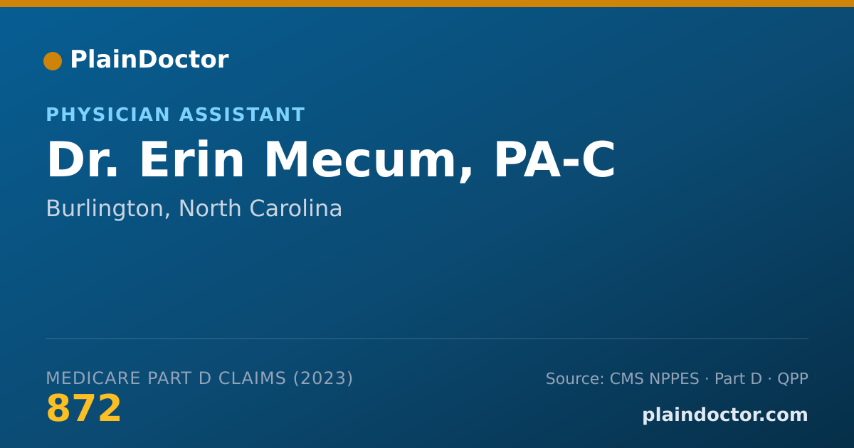 Shareable card for Erin Mecum, PA-C - Physician Assistant, Burlington, NC