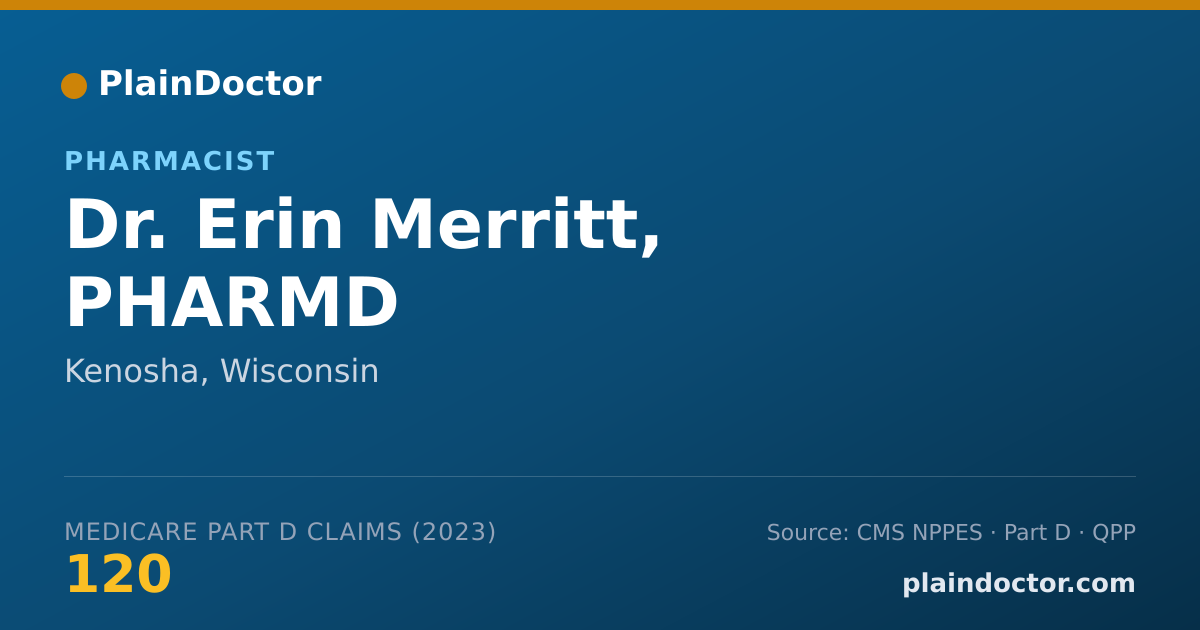 Shareable card for Erin Merritt, PHARMD - Pharmacist, Kenosha, WI