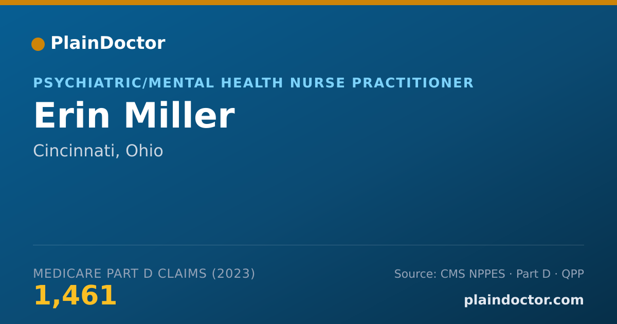 Shareable card for Erin Miller - Psychiatric/Mental Health Nurse Practitioner, Cincinnati, OH