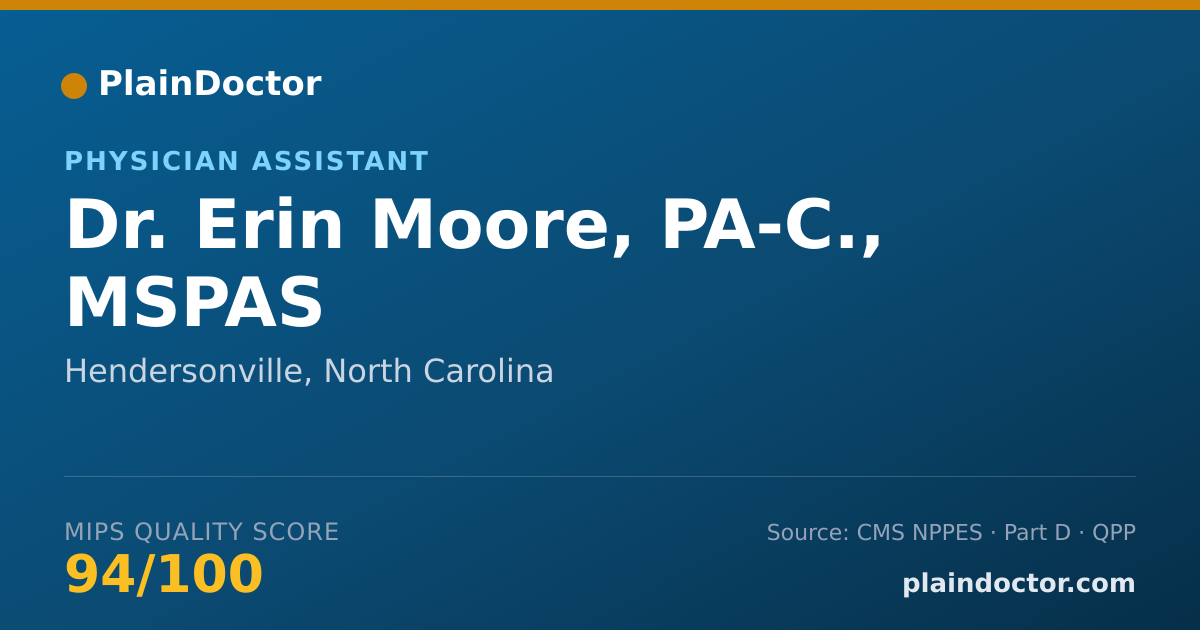 Shareable card for Erin Moore, PA-C., MSPAS - Physician Assistant, Hendersonville, NC