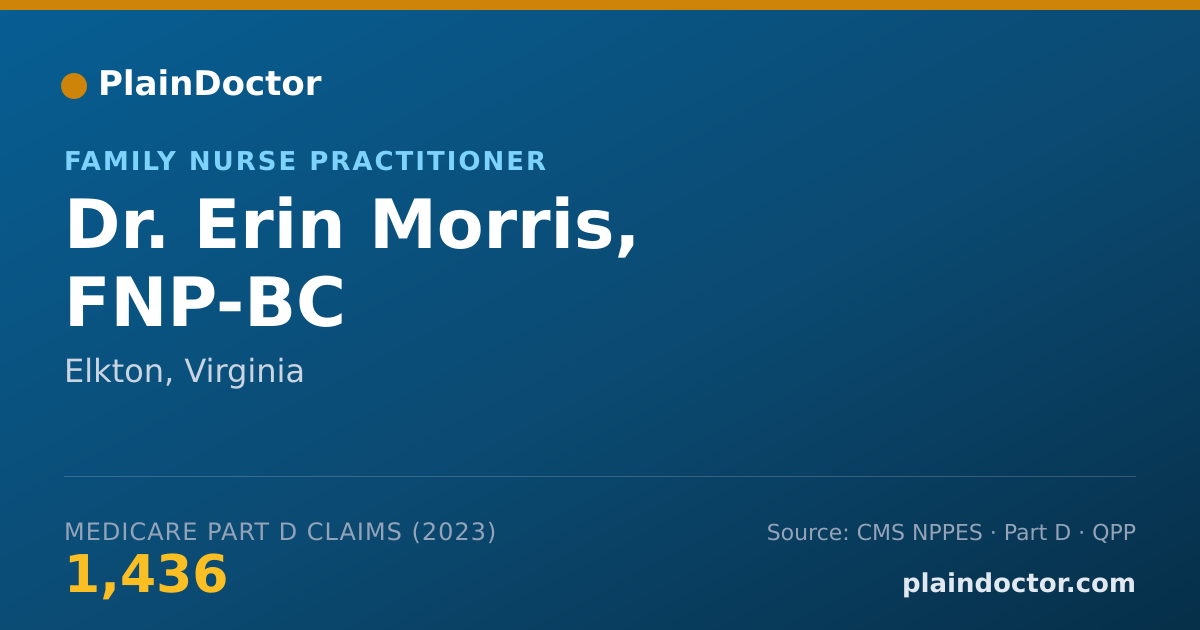 Shareable card for Erin Morris, FNP-BC - Family Nurse Practitioner, Elkton, VA