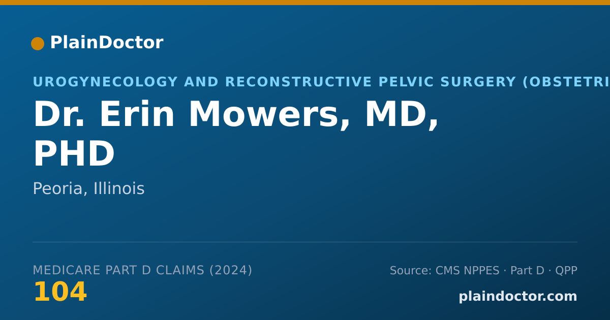 Shareable card for Erin Mowers, MD, PHD - Urogynecology and Reconstructive Pelvic Surgery (Obstetrics & Gynecology) Physician, Peoria, IL