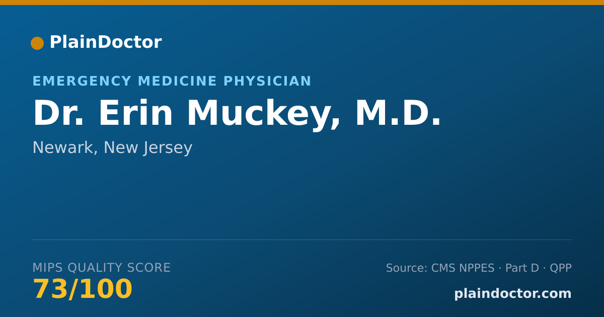 Shareable card for Erin Muckey, M.D. - Emergency Medicine Physician, Newark, NJ