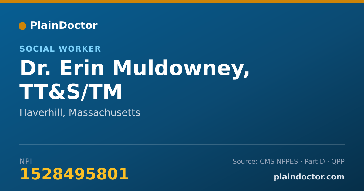Shareable card for Erin Muldowney, TT&S/TM - Social Worker, Haverhill, MA