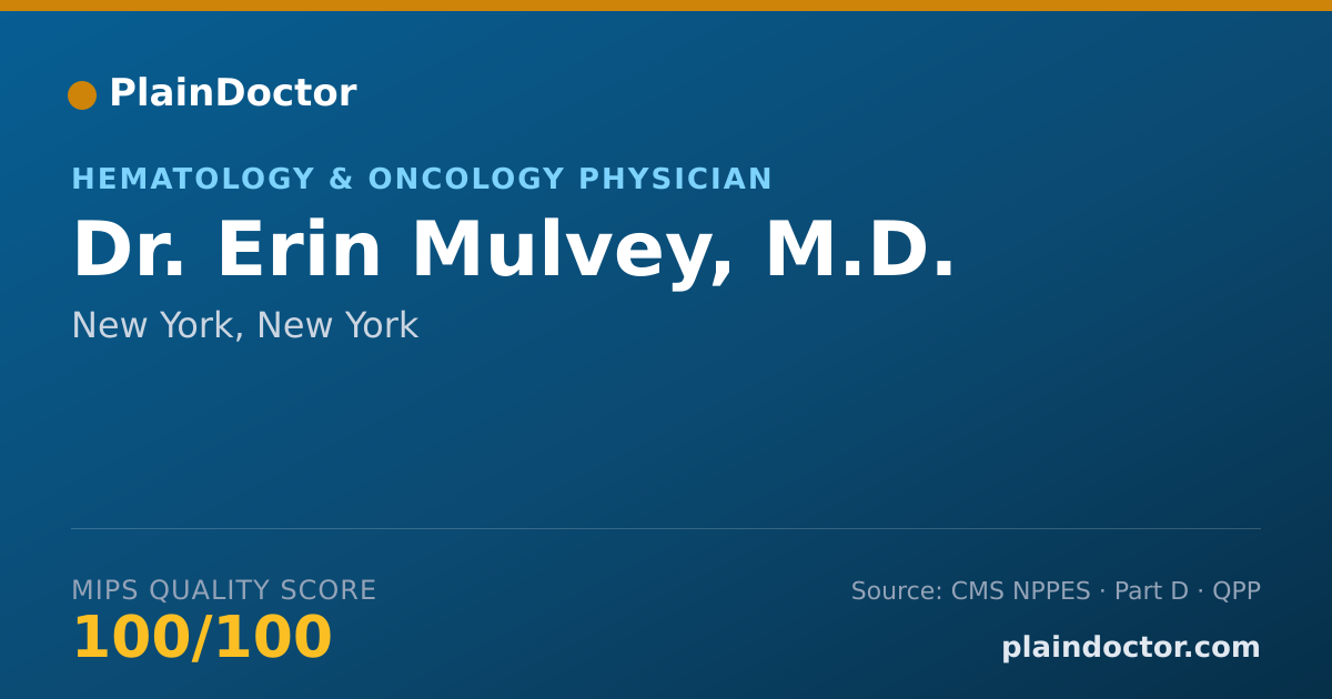 Shareable card for Erin Mulvey, M.D. - Hematology & Oncology Physician, New York, NY